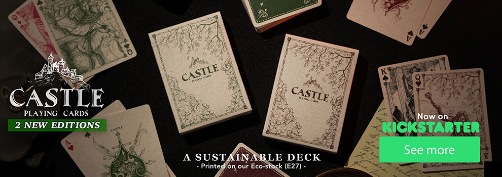 Medieval Castle Playing Cards on Eco Stock (Mahogany/Green)