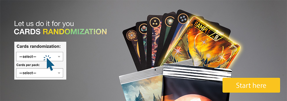 randomized cards booster packs