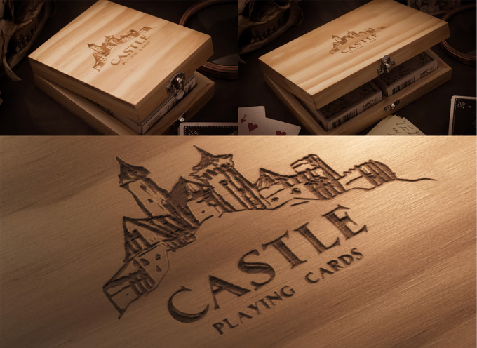 Engraved wooden box