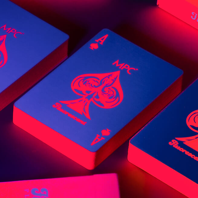 Fluorescent Squared Peach Playing Cards