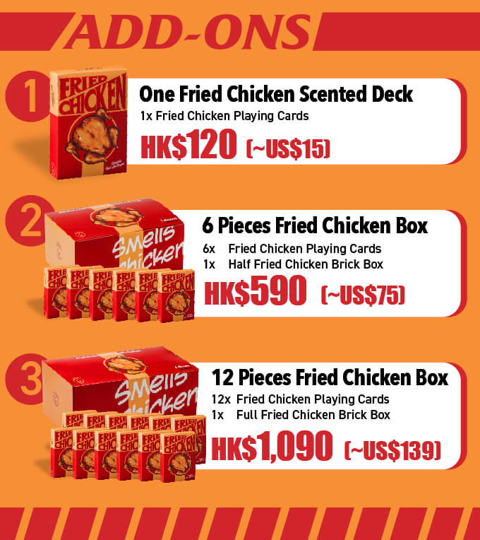 Fried Chicken Scented Playing Cards add-ons
