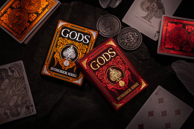 GODS Gilded Playing Cards Red/Black editions