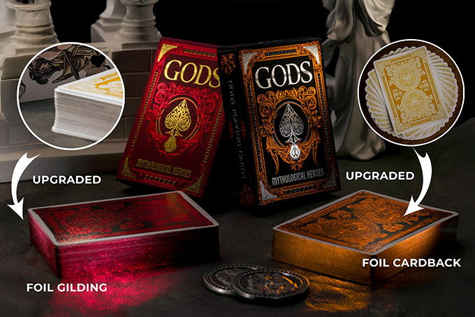 GODS Gilded Playing Cards Red/Black editions